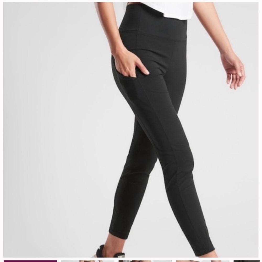 Athleta Trekkie Hybrid Crop Tight in Black Size 4 EUC